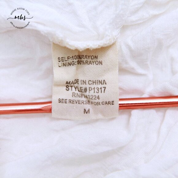 Illa Illa Embroidered Eyelet Surplice Tie Back Short Sleeve Romper White Women M - Picture 8 of 10